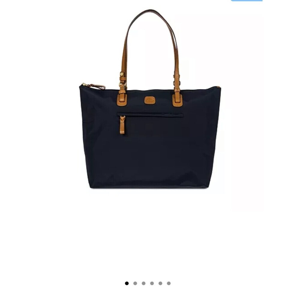 Bric's ❤️✈️X-Bag Large Sportina Shopper Navy Tote with Tan Leather Handles bag - Picture 5 of 16